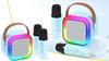 Zestaw Głośnik Bluetooth Przenośny Karaoke Rgb 2 Mikrofony Usb Sd Mini Jack