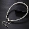 Sturdy Steel Wire White Crystal Jewelry Bracelet Secure Lock Design Steel Mesh Wrist Jewelry For Outdoor Activities