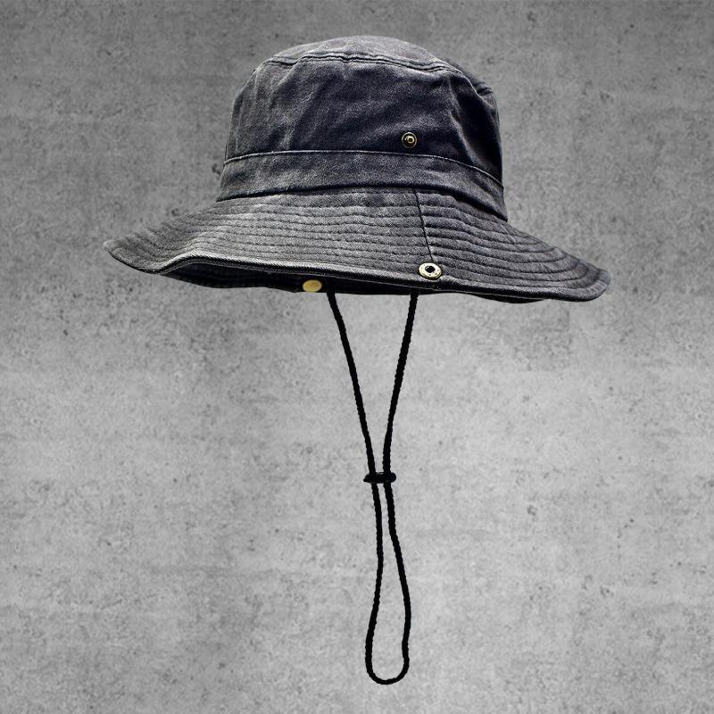 Western Cowboy Hat Women's Outdoor Camping Washed Bucket Hat Summer Sun Protection Shade Mountaineering Sun Hat