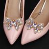 DIY Rhinestone Shoe Clips Bowknot High Heel Shoes Buckles Removable Charm Jewelry Bridal Shoes Decorations