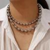 6/8/10mm Round Ball Necklace Multicolor Choker Neck Jewelry Simple Chains Necklaces Party Jewelry