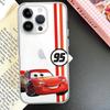 Cars L-Lightning M-McQueen Phone Case Soft Transparent Case For IPhone 17 16 15 14 13 12 11 Pro Max Mini Plus Shockproof Cover
