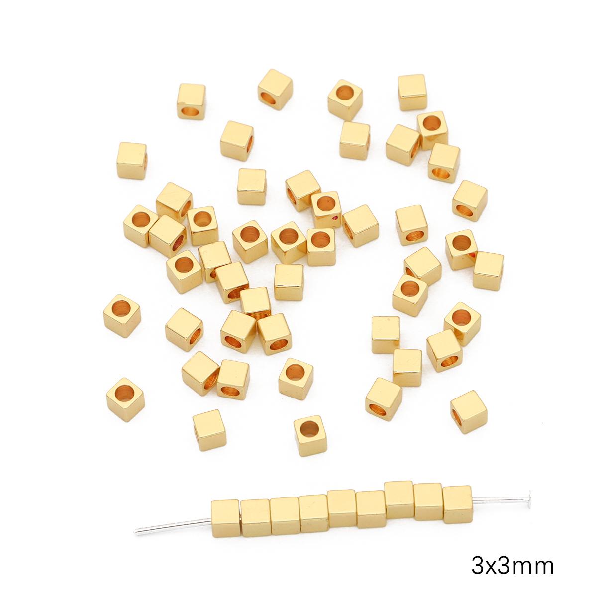 

10 шт медные прокладки неправильной формы бусины Очарование для DIY ожерелье браслет ювелирных изделий ремесло 3x3mm золотой