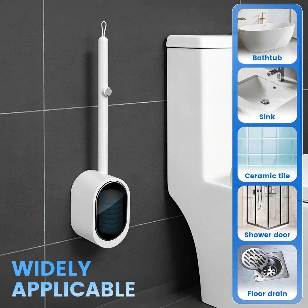 New Toilet Brush Disposable Replacement Head Cleaning Kit Wall Mounted Toilet Bowl Brush Long Handle Home Wc Accessories Tool