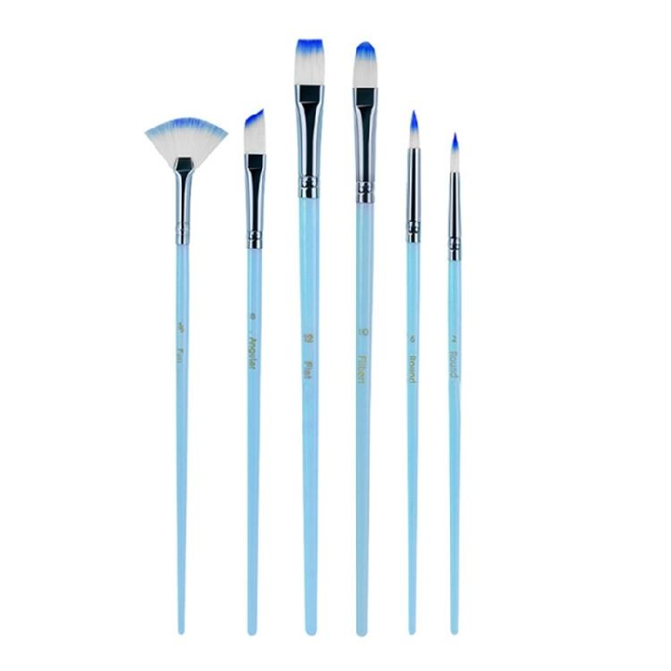 6 Pcs Watercolor Paint Brushes Set Nylon Hair Painting Brush Art Tool Drawing and Art Supplies For Creative Projects