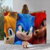 Retro S-Sonic Cartoon Game Flannel Blanket,Ultra Soft Warm Plush Throw for Home Bedroom Bed Sofa Cover Camping Picnic gift