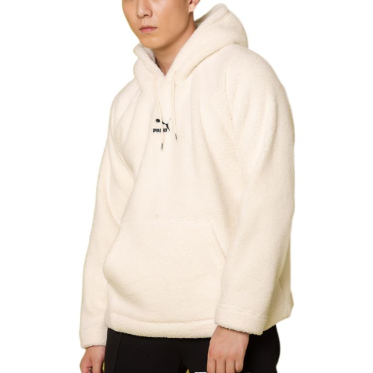 PUMA Sweatshirts Men's Ivory White Hooded Thickened Regular 533122-73