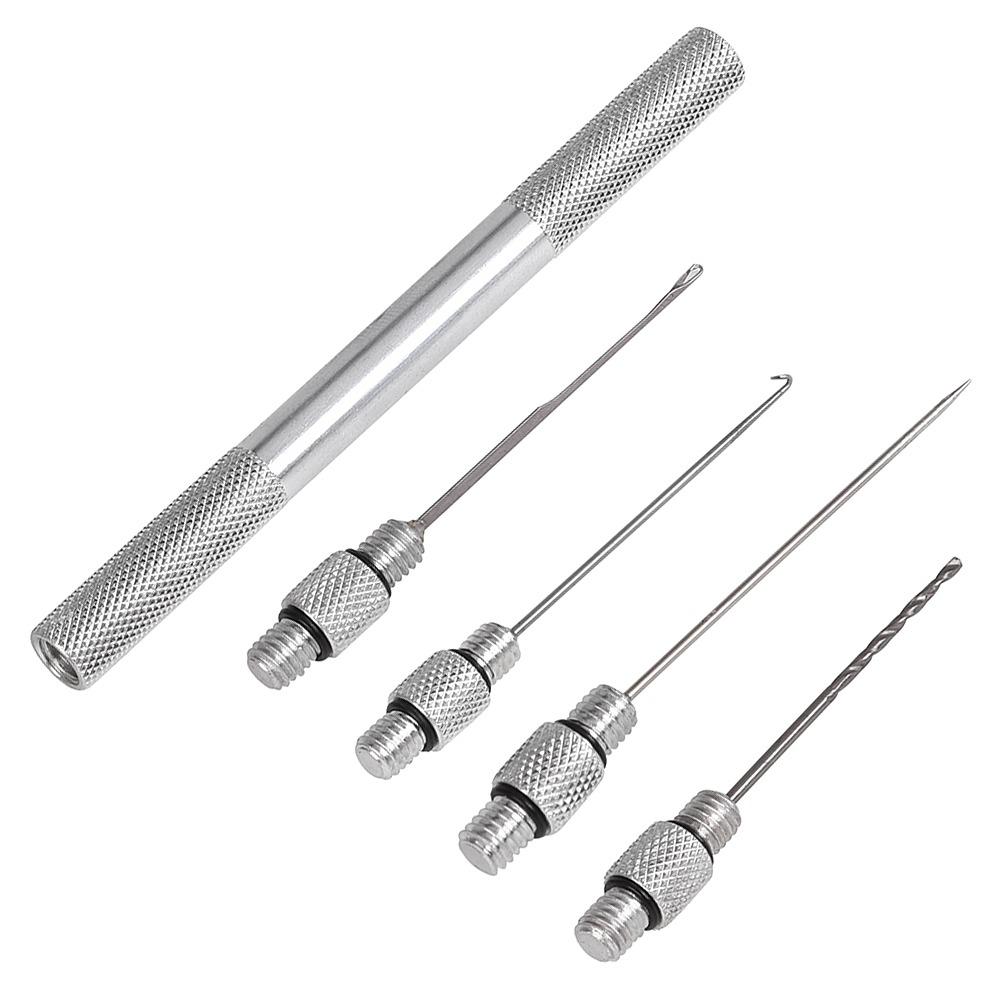 Secure Grip Fishing Bait Needle with Line Scissors Bait Drill Stringer Bait Needle Kit  for Pellets