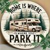 Rustic Round RV Home Metal Wall Art Sign