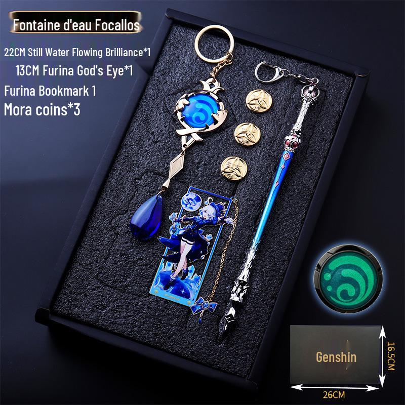 Genshin Impact Keychains, Bookmarks, Charms & Weapon Models Set - Ideal Gifts for Students