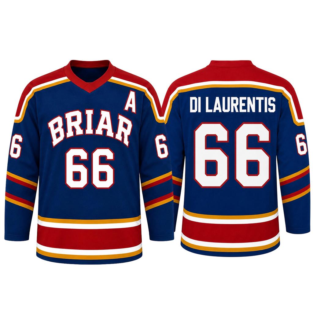Men Women Ice Hockey Jersey Long Sleeve Athletic Shirt Number 66 Briar Di Laurentis Tucker Graham Logan Style