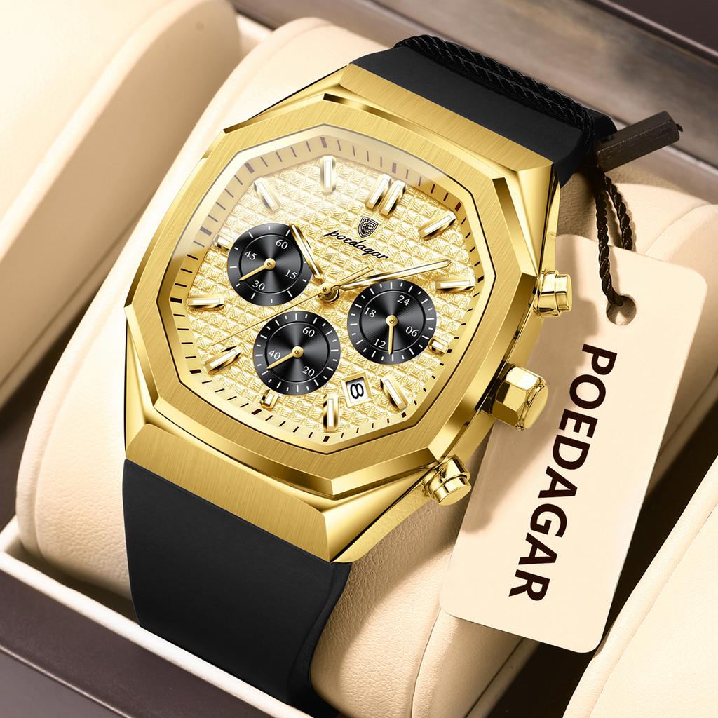 Topmarke Luxus Multifunktions Sechs-Zeiger Kalender Herrenuhr Großes Zifferblatt Business Modeuhr