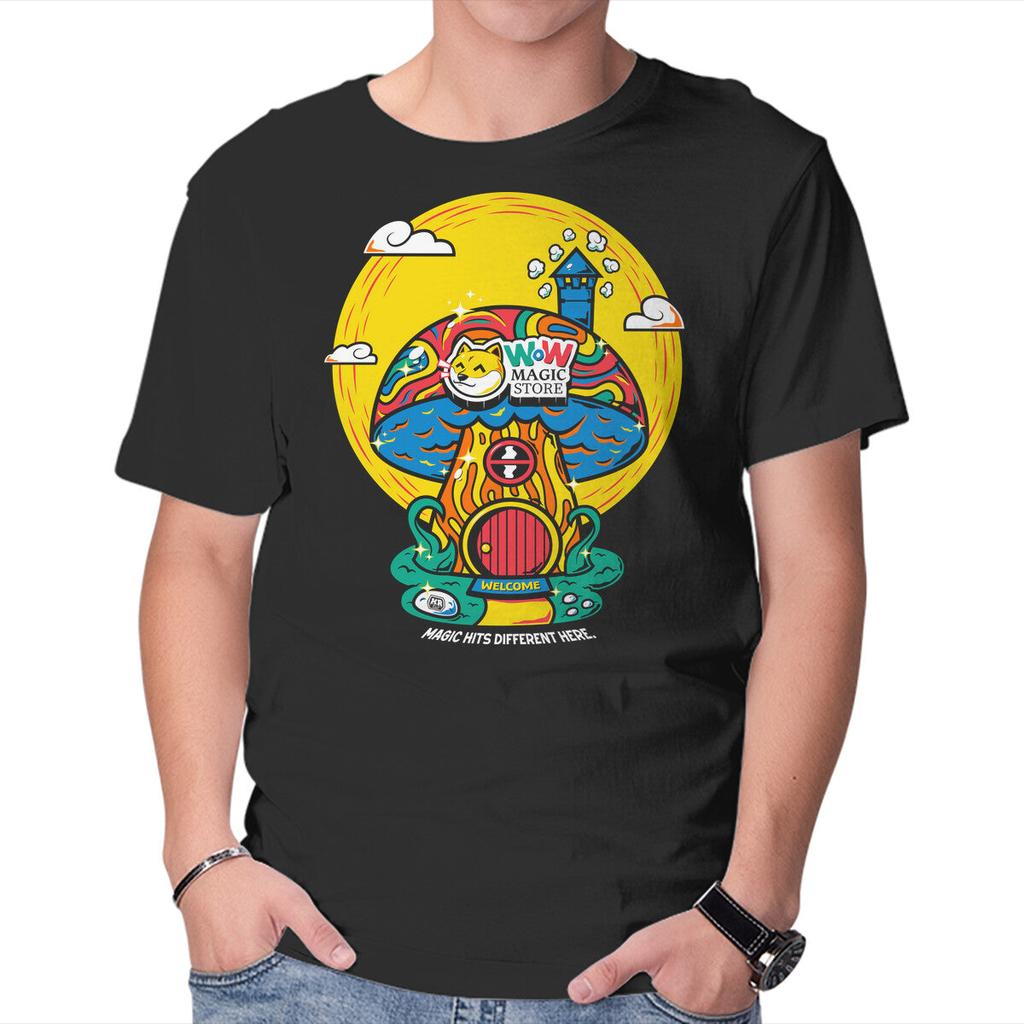 Unisex Crew Neck T-Shirt Wow Magic Store Graphic Short Sleeve Casual Tee