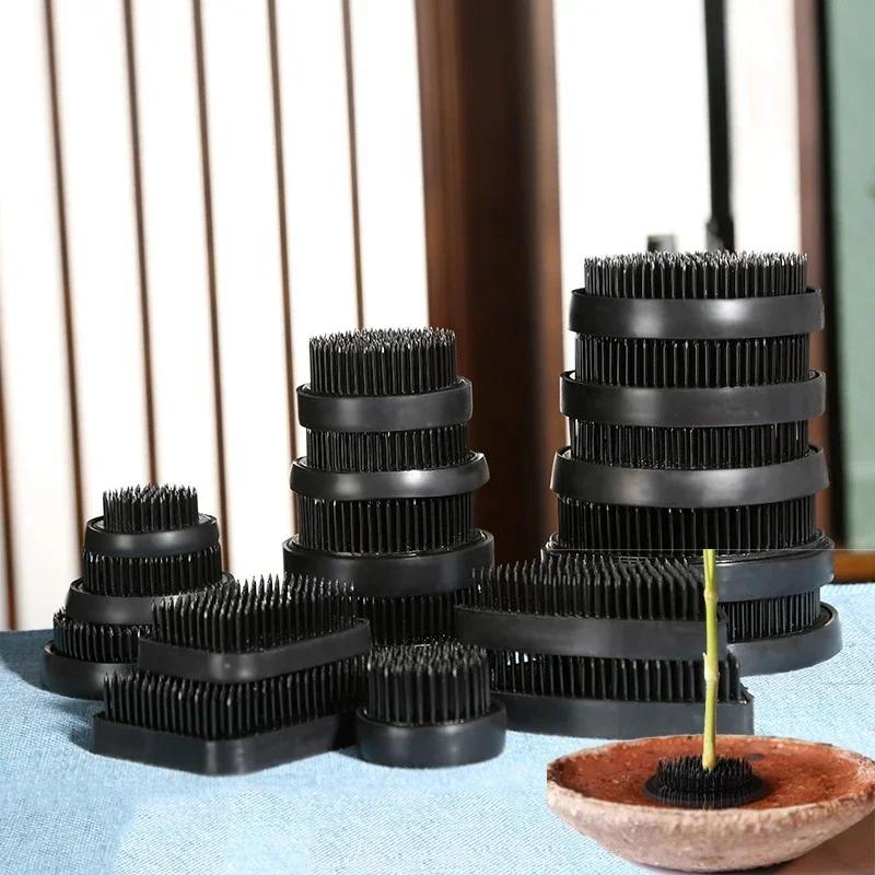 Japanese Ikebana Kenzan Floral Brass Needle Long Rround Fixed Base Holder Flower Arrangements Floral Pin Prong Tools