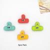 Mohamm 4pcs Pack Multicolor Cute Face Acrylic Binder Clip Planner Clips Paper Clamp Office Decorative Supplies School Stationery