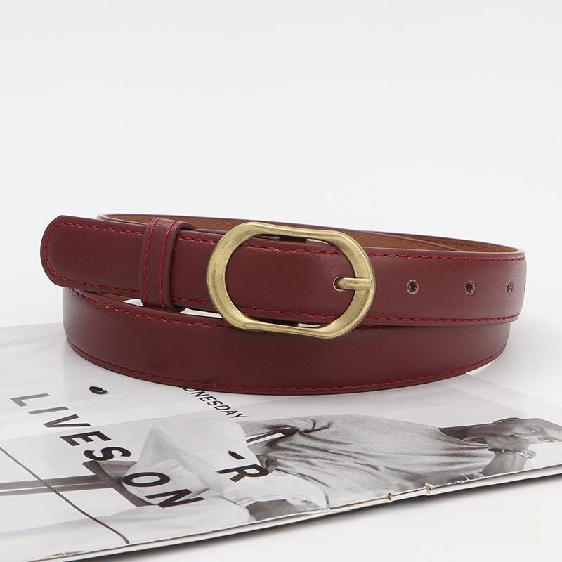 

Женский простой весенний ремень с металлической пряжкой для повседневных джинсов и юбок Bordeaux