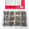 448PCS Stainless Steel Metric Bolt Assemblies, M5 M6 M8, Nut and Bolt Set Flat Washers and Spring Washers, Hex Head Screw Bolt a