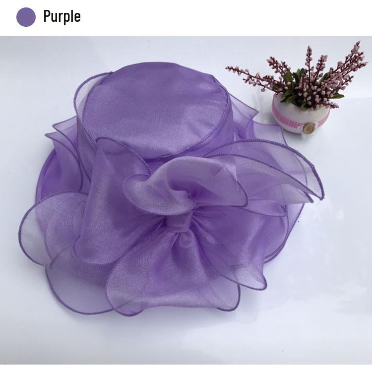 Women's Large Bowknot Mesh Sun Hat - Breathable Summer Protection for Outdoor Travel & Beach