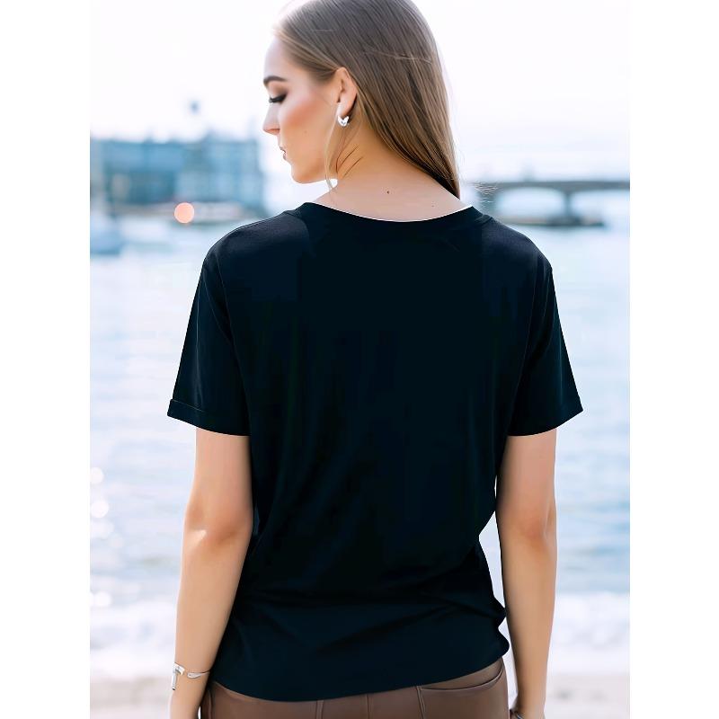 European Size European Size Lazy - Style Brown Short - Sleeve T - Shirt | Leopard - Print Flower Patchwork A Must - Have For Relaxed Outfits