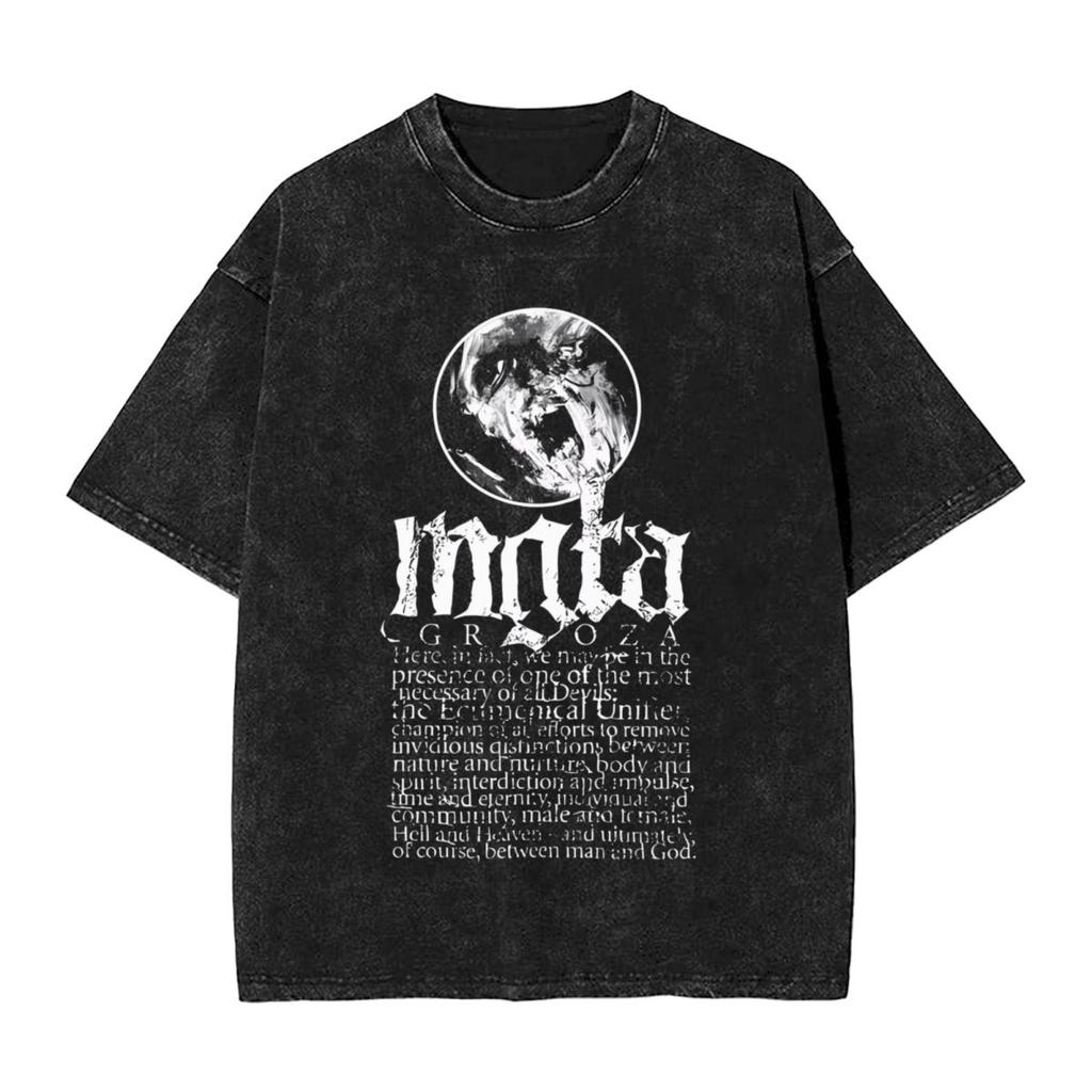 Mgla Muzyka Kobieta Mężczyzna Bawełna Prana Hot stamping Nadruk Koszulka Mgta Harajuku Bawełniana Koszulka Męska Letnia z Krótkim Rękawem T-shirty