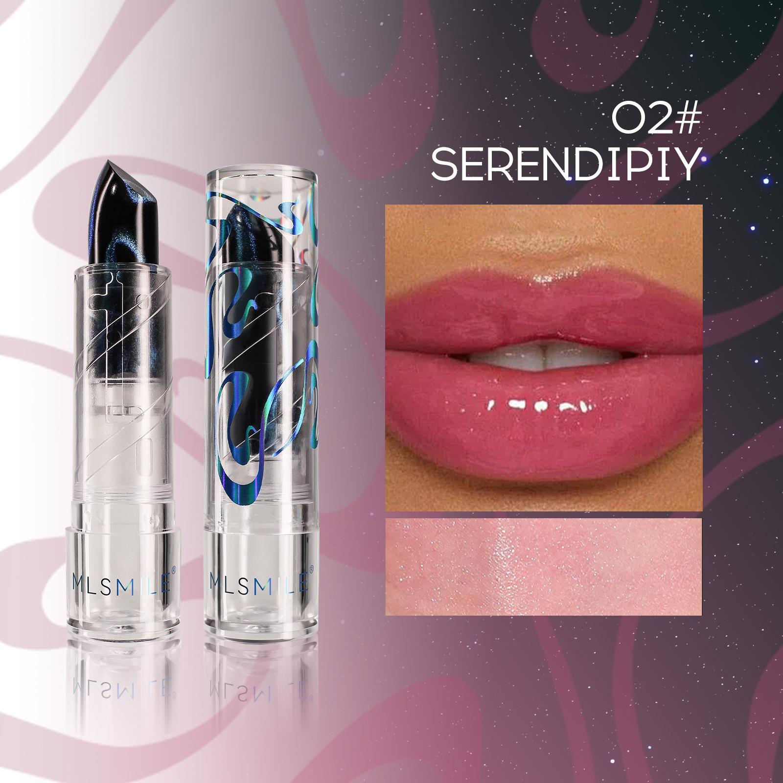 

4 цвета Galaxy Pattern Flowing Glitter и Fine Glitter Antistick Cup Lipstick Cat Eye Изменение температуры Lipstick 3g