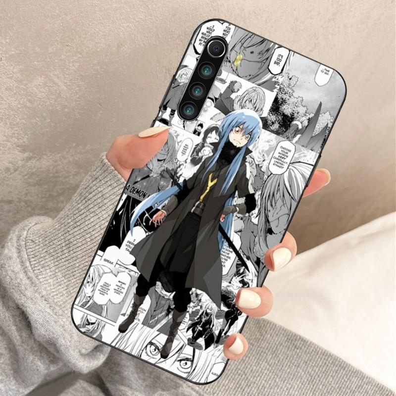 Rimuru Anime Phone Case For Xiaomi Redmi Note 11 10 9T 8 7 Pro Redmi 10 9 9A 9C 8 7 6 Soft Black Phone Cover