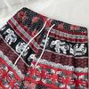 Elephant Pants Shorts Casual Adjustable Elastic High Waistband Strap Rope Women Men Unisex Print Thailand Streetwear Beach Bohemian Retro Vintage
