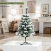Cross-Border Christmas Iron Base Flocked Tree Decoration Scene Ornament
