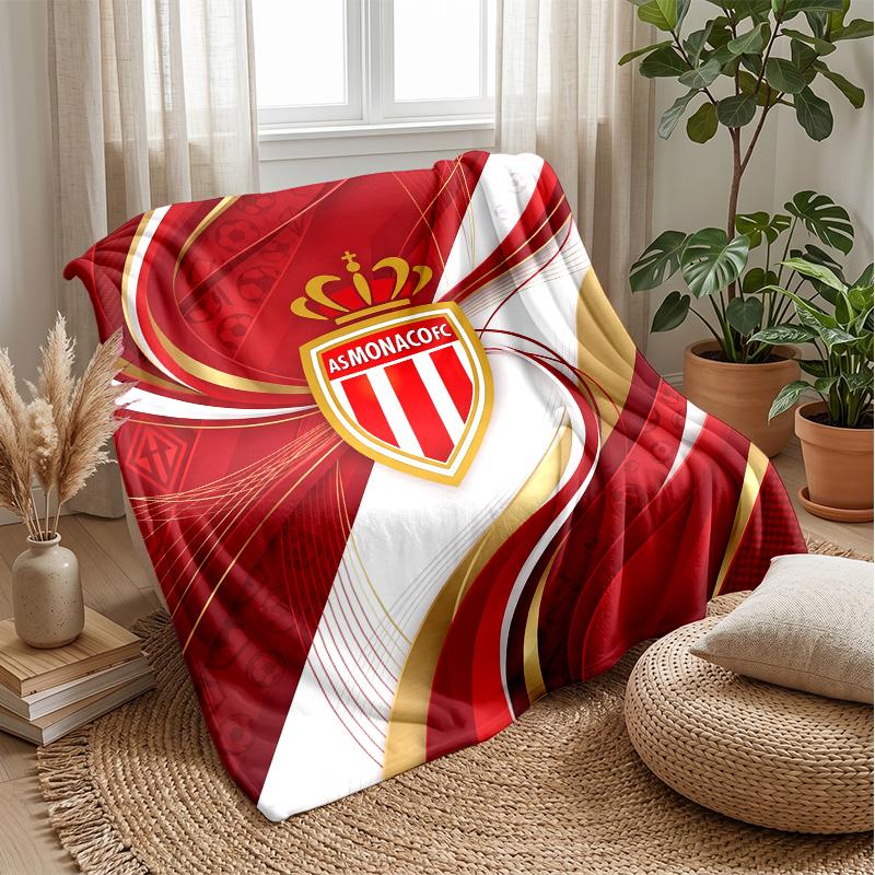 Monaco FC Soft Flannel Fleece Blanket Lightweight Cozy Warm Throw Blanket For Sofa Bed Home Decor