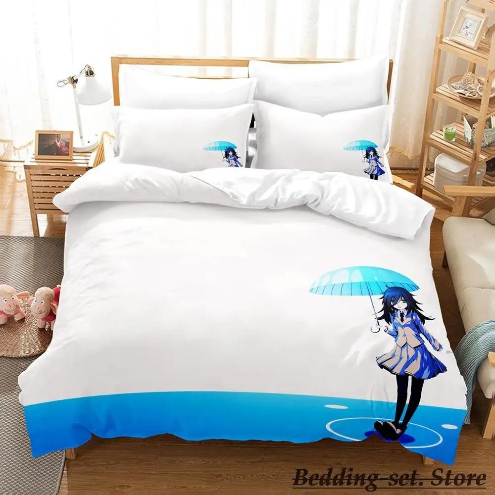 Watamote Bedding Set Single Twin Full Queen King Size Bed Set Adult Kid Bedroom Duvetcover Sets Anime parure de lit Bed