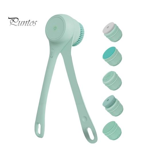 

Электрическая щетка для ванны с двойной ручкой и 3/5 насадками, автоматически вращающаяся отшелушивающая щетка для душа, водонепроницаемая щетка для тела, щетка для спины, глубокая очистка B