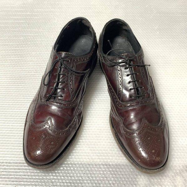 70er 1978 Vintage Florsheim Größe 10D 27.0 28.0cm Full Brogue Kleiderschuhe Braun(GEBRAUCHT)