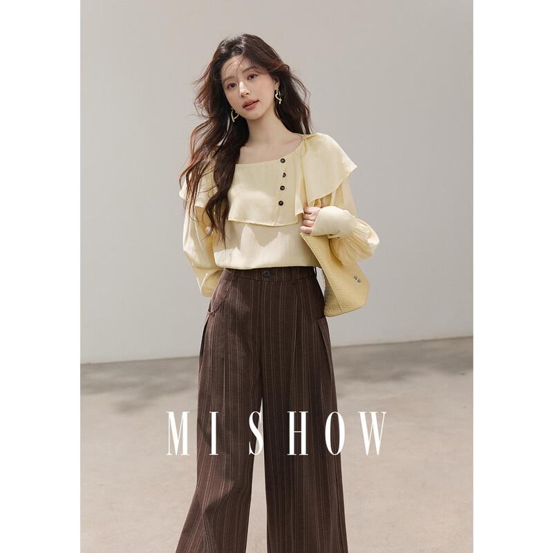 Mixiu New French Ruffled Collar Blouse M