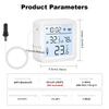 ONENUO Tuya WiFi Humidity Temperature Sensor with External Probe LCD Thermometer for Smart Home APP Monitoring for Refrigerator