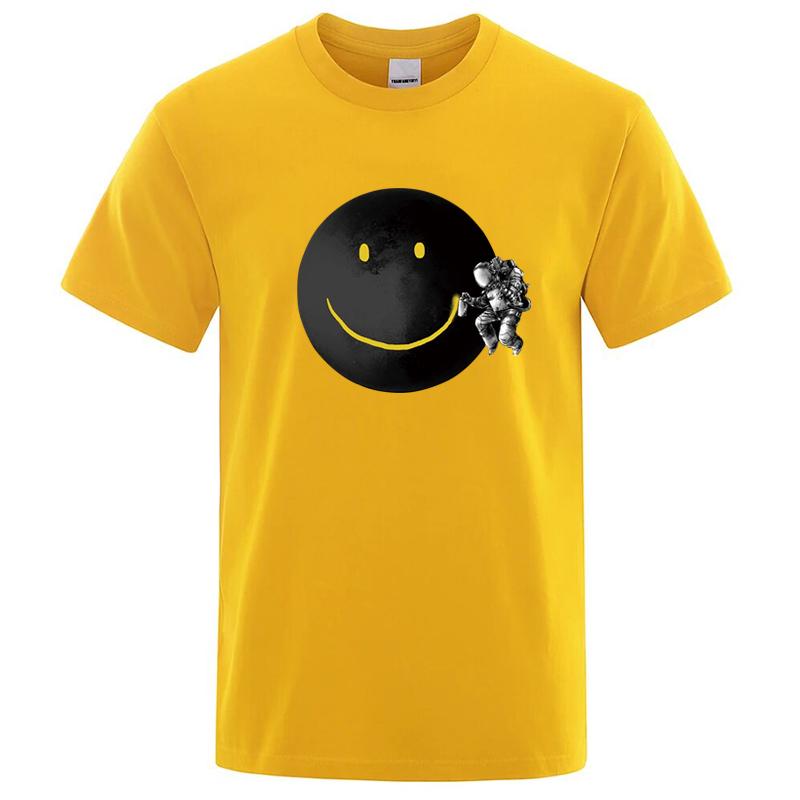 

Summer Mens Tshirt High Quality Funny Spaceman Printing Casual Loose Oneck Men Short Sleeve Tshirt Male Tee Tops S