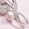 Tulip Design Lapel Pin Women Brooch High-Gloss Rhinestone Inlay Imitation