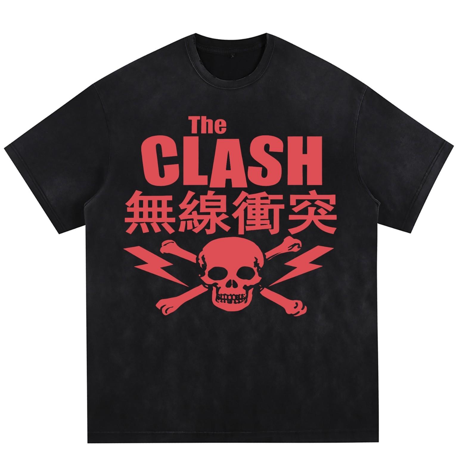 [ACID WASHED FRAYED] The Clash T-Shirt, Classic Rock Band T-Shirt. XL