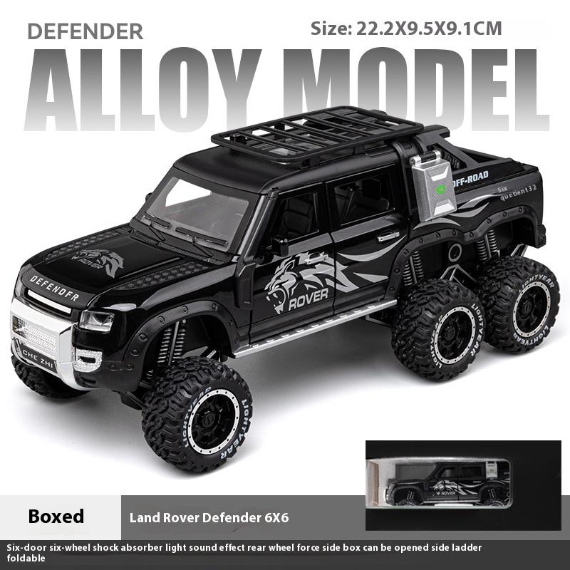 1/24 Scale Large  Land Rover Defender 6x6 Super Off Road Vehicle Alloy Diecast Model Car Sound & Light Child Toy Birthday Gift for Kids
