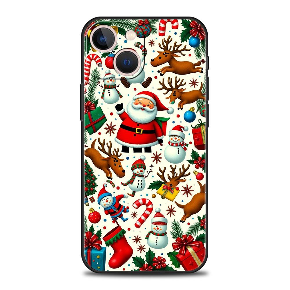 Frohe Weihnachten Handyhülle Cover für iPhone 17 16 15 14 13 12 Pro Max 11 Pro Max 17 AIR Plus Stoßfest Weiche TPU Hülle Funda Tasche