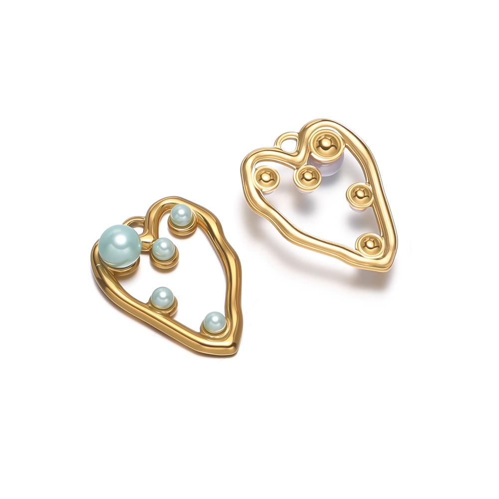 

4pcs Stainless Steel Faux Pearl Hearts Charms for DIY Girls Jewelry Bracelets Findings Women Necklace Pendants Earrings Making