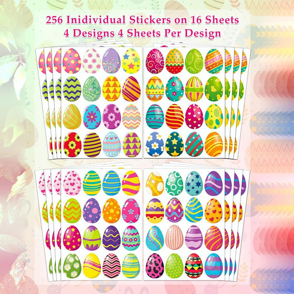 256 Counts Eggs Sticker Festival Party Decoration Sticker Wrapping Sticker for Packaging Journal Planner Phone Case