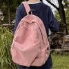 Schultasche weiblich Retro Mori Corduroy Japanisch Harajuku Rucksack High School College Student Einfach Unifarben Vielseitiger Rucksack