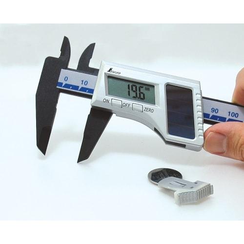 Shinwa Sokutei Digital Caliper, Carbon Fiber, Solar Panel, 150mm, 19981