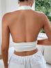 Crop Top Phumee Sleeveless Backless Halter Deep V-neck A2067
