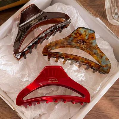 French High Quality Acetate Hollow Hair Claws For Women Girls Sweet Retro Shark Jaw Claw Clip Fashion Hair Ornament Accessories