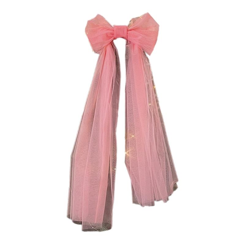 

Breathable Netting Fabric Large Bowknot Embellishment Perfect For Seasonal Crafts And Christmas Celebration Displays розовый