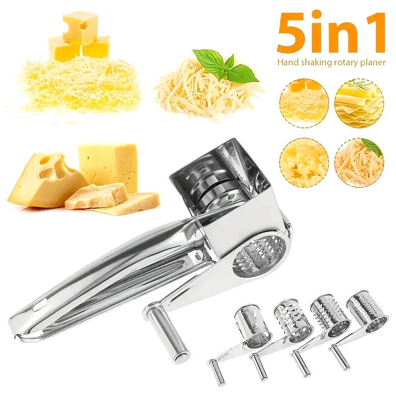5 In 1 Edelstahl Käsehobel Reibe 4 Manuelle Dreh-Käsereibe Multifunktionale Reibe Butter Schneider Küchenhelfer
