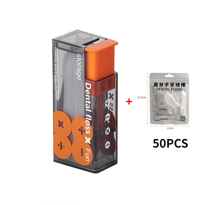 Portable Floss Box with 10pcs Dental Floss Pop Up Dental Floss Dispenser Oral Care Teeth Cleaning Tool for Home Office