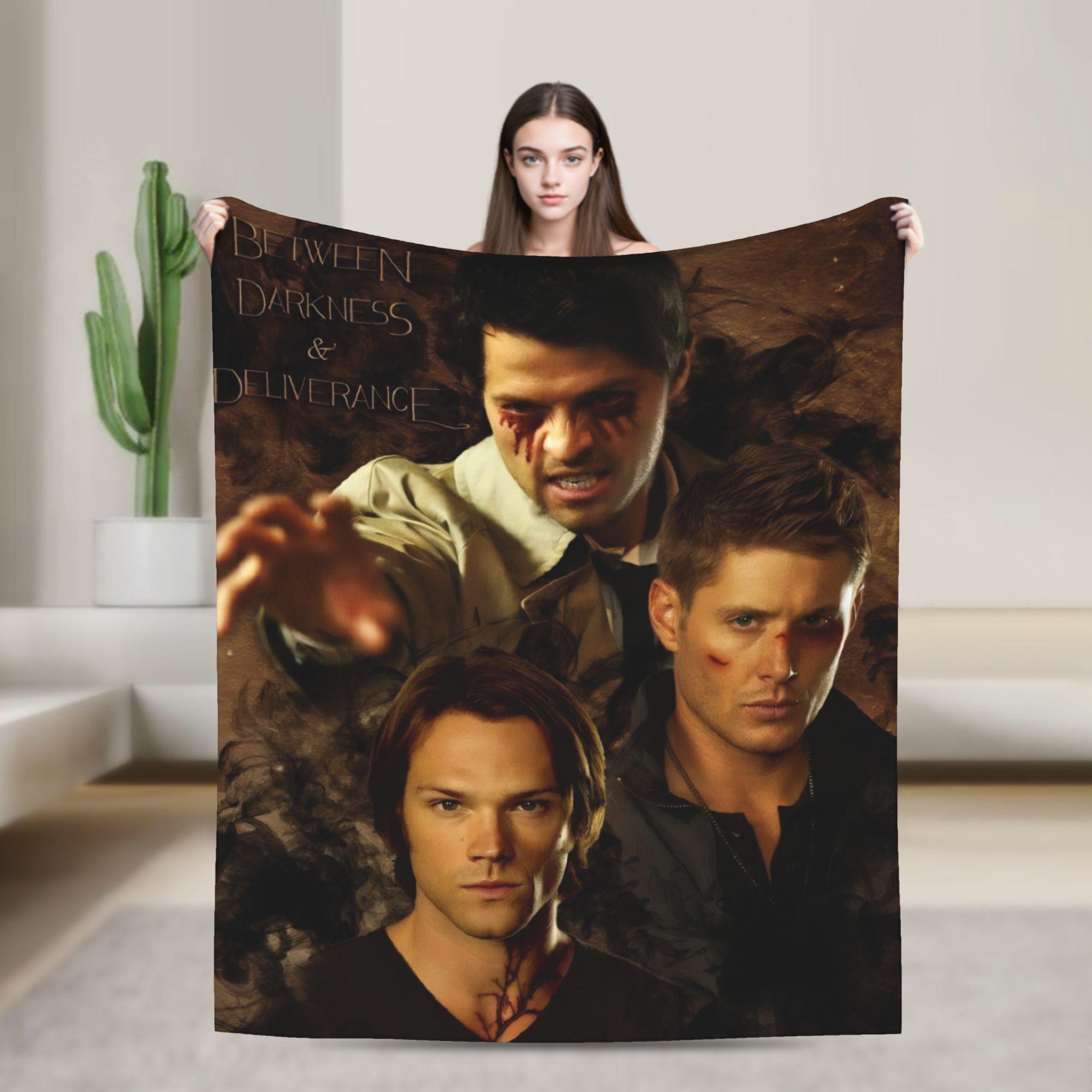 

Super Warm Blankets Picnic Sam Winchester Supernatural Throw Blanket Flannel Bedspread For Couch Chair Funny Sofa Bed Cover 75x90cm