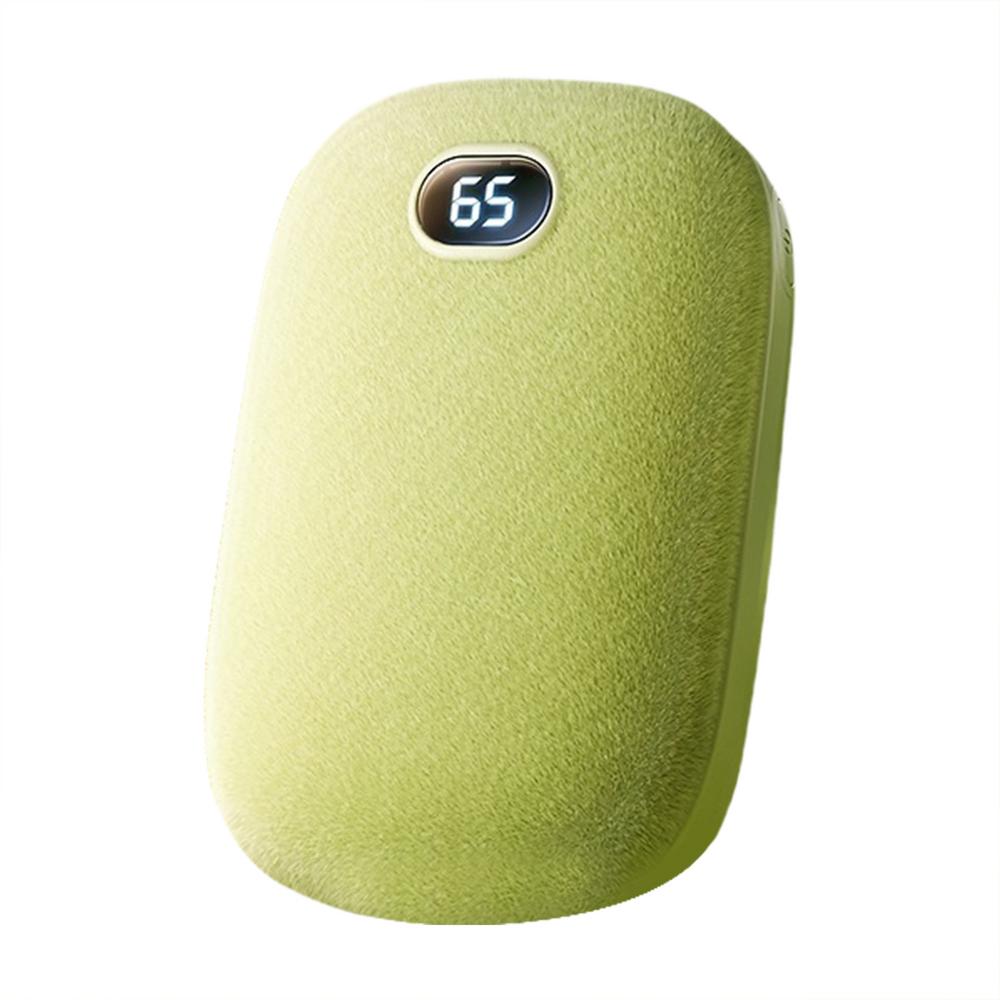 

Зимняя портативная грелка для рук 2 в 1, мягкая карманная грелка с цифровым дисплеем температуры, перезаряжаемая грелка для рук зелёный